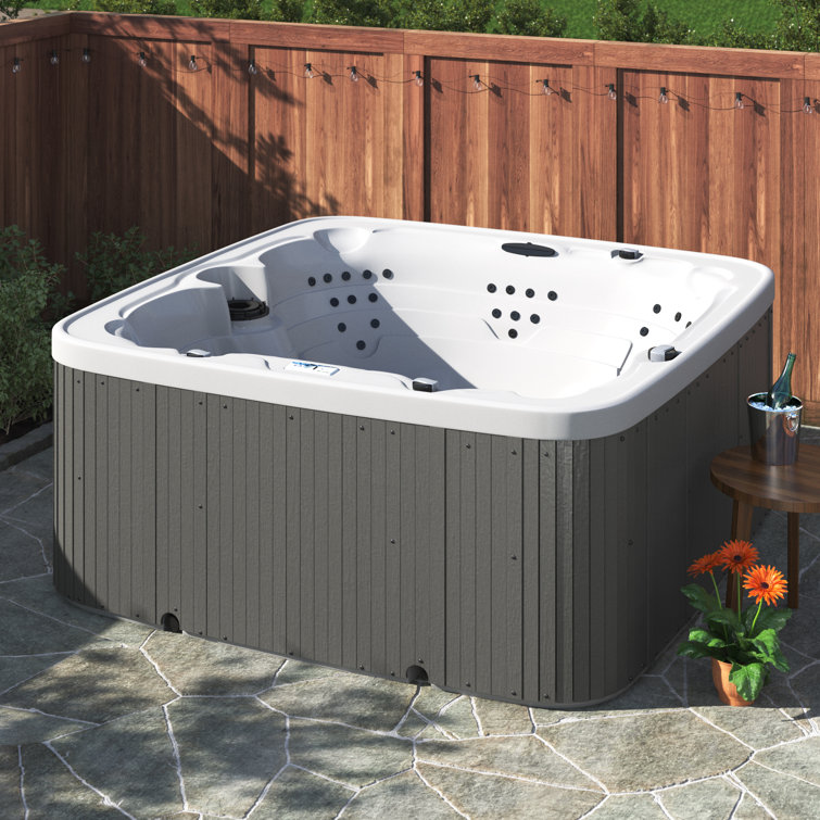 Lifesmart Spas 7 Person 90 Jet Square Hot Tub with Ozonator